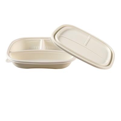 China Biodegradable Disposable Meal Tray Biodegradable Lunch Box For Food Containers Quickly Take Away Cornstarch Container for sale