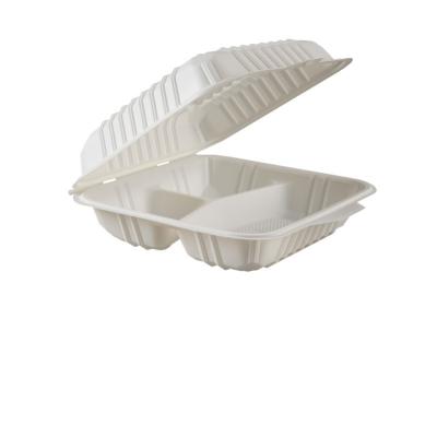 China Biodegradable ACCEPT Rectangle Clam Shell Disposable Hard Clear Corn Starch Based Box MADE TO ORDER for sale