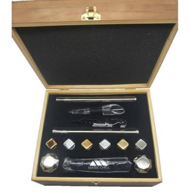 China Viable Hot Sale Cooling Stainless Steel Diamond Ice Cube Gift Set Amazon Whiskey Stones for sale