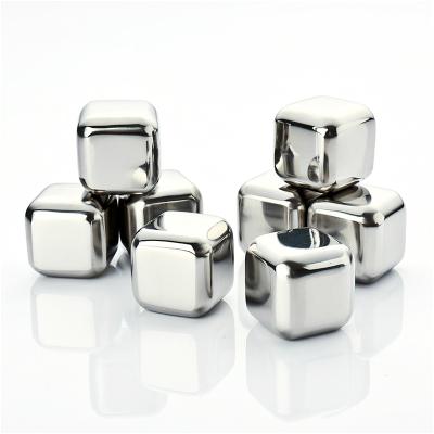 China Eco Friendly Food Grade 304 Metal Wine Stainless Steel Whiskey Ice Cube Sustainable For Beverage for sale