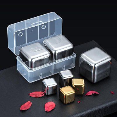 China Viable Custom Design Whiskey Liquid Stone Stainless Steel Cooling Ice Cubes Cooling Gift Set for sale