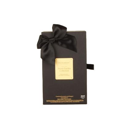 China Black Appearance Art Craft Display Recyclable Delicate Birthday Gift Ribbon Paper Box With Pull Out Tray for sale