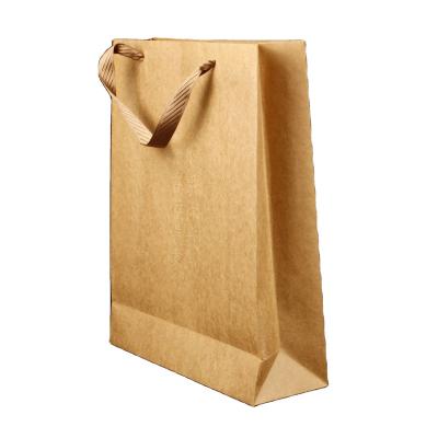 China Bulk Gift Packaging Recyclable Brown Paper Large Grocery Shopping Bags With Recycled Twist Handles for sale