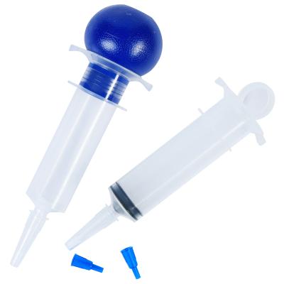 China Plastic Irrigation Syringe Best Price Top Quality PVC Medical Products Bulb and Ring Type Irrigation Syringe for sale