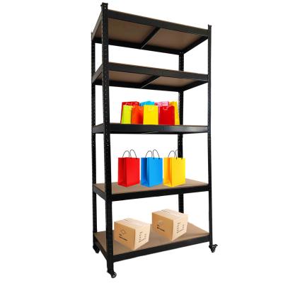 China Wholesale Slotted Corrosion Protection Angle Bracket 5 Tier Boltless Corner Metal Shelving Warehouse Logistics Shelf Storage Rack Shelves for sale