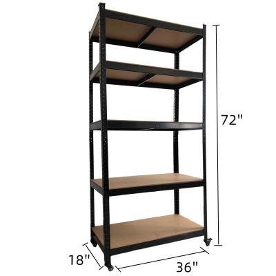 China Corrosion Protection 175KG Heavy Duty Metal Laminated DIY Storage Rack Shelving Rack Boltless Shelves With Wheels Powder Coated For Philippines for sale