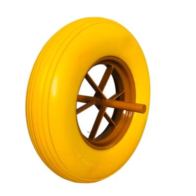 China Building Material Shops 16 Inch 4.80/4.00-8 High Quality Flat Free Solid Polyurethane Foam Filled Wheels For Wheelbarrow Carts Lawn Mower for sale