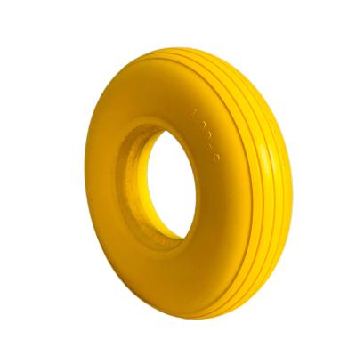 China Building Material Stores Customized 12Inch 4.00-6 PU Foam Wheel Solid Flat Free Tire For Agricultural Machinery Equipment And Wheelbarrow for sale