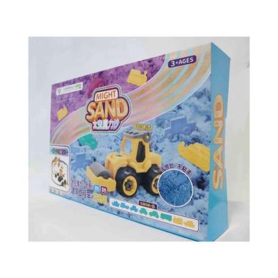 China Eco-friendly Non-Toxic Blue Magic Sand Toys And Purple Creative Soft Magic Sand Toy DIY Assembly Engineering Educational Vehicle for sale