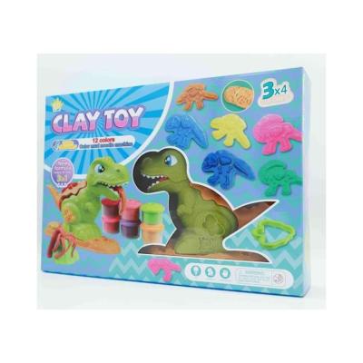 China Play Set with High Quality Handmade Children's Dinosaur Play Dough DIY Clay Toys Regular Lightweight Little Mold Plastic Tools for sale