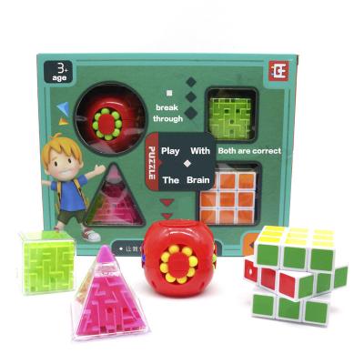 China Hot Selling Magic Cube HTQQ-HD-0009 Rotating Plastic Magic Puzzle Brain Teasers Toys Stress Relief 3d Twist for sale