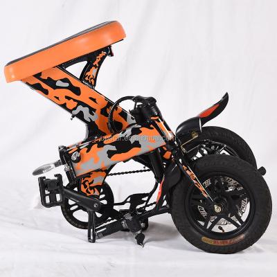 China Aluminum alloy 48v folding electric bike with chains, small wheel folding bicycle for sale