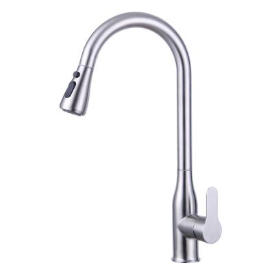 China Best Modern Selling Modern Kitchen Stainless Steel Faucet Hot And Cold Pull Down Faucet for sale