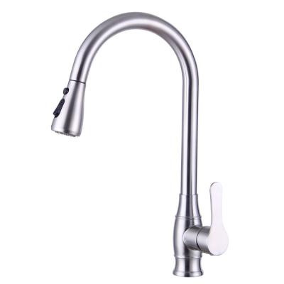 China New Arrival Modern and Cold High Quality Kitchen Faucet Stainless Steel Hot Pull-Down Faucet for sale