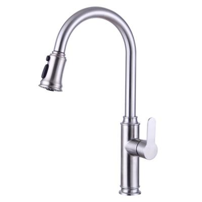 China 2021 Modern New Product Multifunctional Kitchen Faucet 304 Stainless Steel Pull Out Faucet for sale