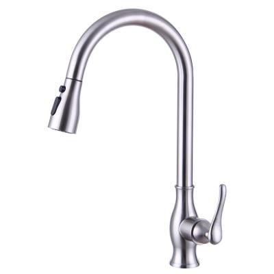 China 2021 New Product 304 Stainless Steel Modern Hot And Cold European Style Faucet Kitchen Pull Out Faucet for sale