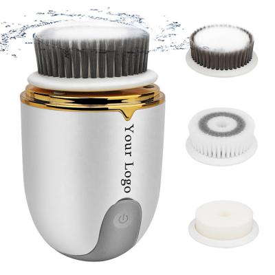 China DEEPLY CLEANING 3 in 1 Electric Spin Brush Sonic Waterproof Exfoliating Facial Cleansing Brush for sale