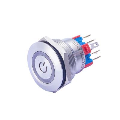 China High Round High ON-OFF Round Brass Nickel Plated Hotel Led Push Button Lamp Switch for sale