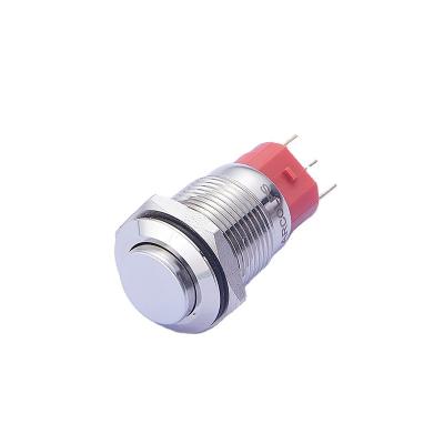 China Original Color ON-OFF Flat Round Nickel Plated Brass Metal Mini Led Push Button Switch for sale