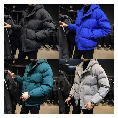 China Quality Mens Anti-Wrinkle Hooded Duck Down Coats Thick Warm Shiny Black Winter Down Jacket Coats for sale