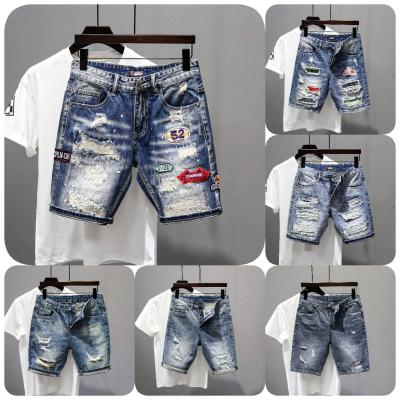 China Breathable High Quality Denim Shorts Mens Summer Breathable Stretch Jeans Capris for sale