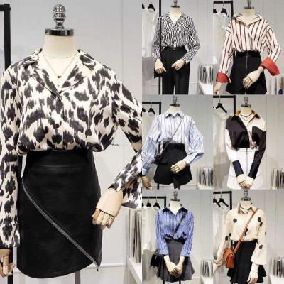 China Spring and Autumn Top Office Korean Fashion Chiffon Slim Fit Shirt Sleeve Shirt Anti-pilling Elegant Printed Long Shirt Women for sale