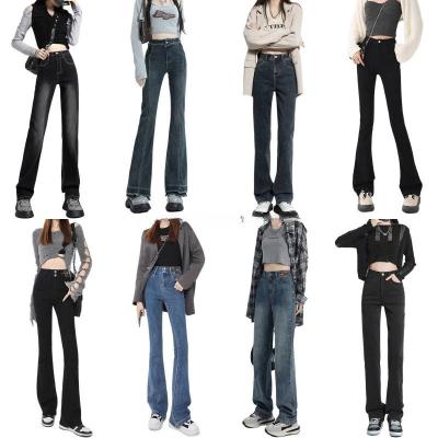 China Factory Wholesale Viable High Waisted Women's Pants 2023 Multi Color Waisted Flare Skinny Jeans High Autumn Women Stretch Pants for sale