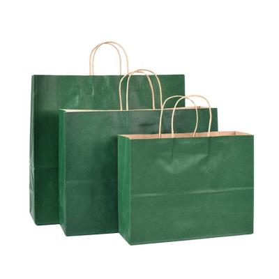 China Eco-Friendly Logo Custom Printed Luxury Gift Green Paper Shopping Bag Recyclable Custom Gift Eco-Friendly Paper Bag for Shopping with Handles for sale