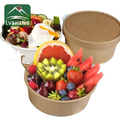 China 850ml food grade disposable paper noodles rolls custom logo disposable wrapping paper salad bowl wholesale for sale