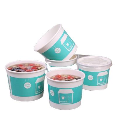 China Disposable Disposable Food Grade Printed Kraft Paper Takeout Ice Cream Paper Bowl for sale