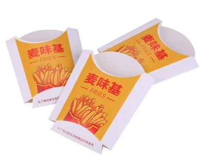 China Logo Printing Customized Size Food Grade Disposable Foldable Potato Chips Paper Box For French Fries And French Fries Paper Packaging Box for sale