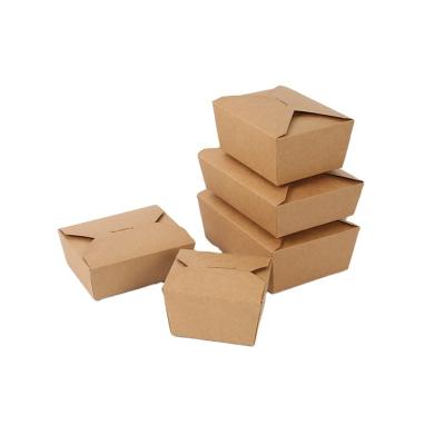 China OEM Disposable Logo Printed Wholesale Biodegradable Disposable Take Out Food Box Paper Food Box And Brown Place Packing for sale