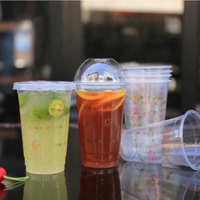 China Single Wall Hot Selling PP Clear Transparent Cold Drinks Plastic Cup And Disposable Plastic Cup With Lid for sale