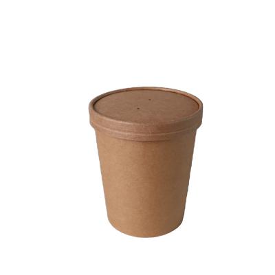 China Hot Selling Disposable Kraft Paper Bowl Soup Bucket Disposable Custom for sale