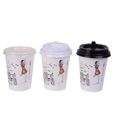 China Disposable Makers Direct Disposable Single Wall Paper Custom Logo Coffee Cup With Lids for sale