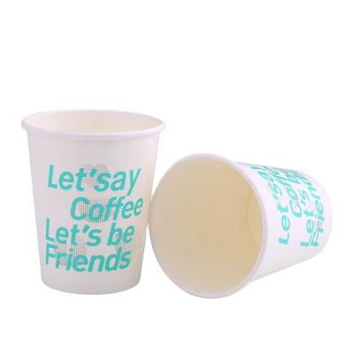 China Custom Printed Disposable Biodegradable Disposable White Logo Tea Paper Cup Prices Single Wall Manufacturers for sale