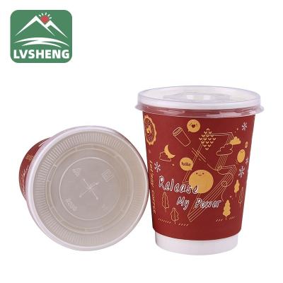 China 9oz Disposable Vending Machine Coffee Disposable Paper Cup With Lid for sale