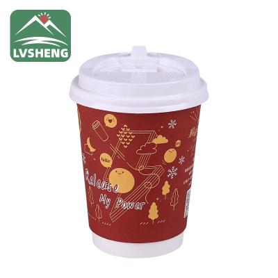 China 16 Ounce 500ml Disposable Double Wall Paper Cup for Coffee and Tea for sale