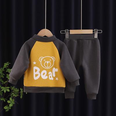 China 2022 Winter Children's Suit 2022 New Velvet Sweatshirts Jogger Casual Hooded Two-piece Suit Children and Boys for sale