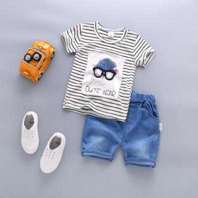 China New Design Casual Shirt Short Panty Two Pieces Cotton Kids Boutique Baby Toddler Casual Fashion Boys Clothing Sets Wholesale for sale