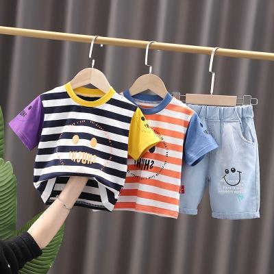 China Foreign style of casual children's clothing 1-3 years old boy summer short sleeves baby boy summer two-piece suit for sale