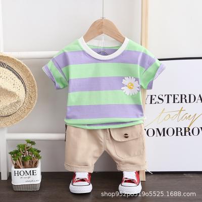 China Wholesale casual short-sleeve shirt shorts foreign summer of 2022 new style boys two-piece suit for sale