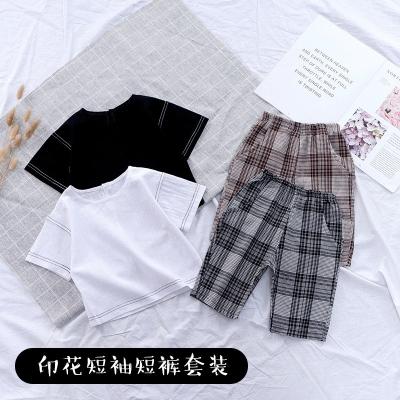 China Korean version of short-sleeved baby clothing 1-5 of the 2021 summer new children's casual short-sleeved cotton children's clothing for sale