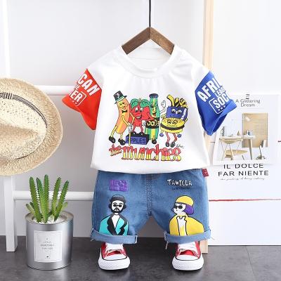 China Summer Casual Hot Sale Children's Clothing Sets Different Design Baby Boy Clothing Sets 2pcs T-shirt Kids Cotton Sportswear Suit for sale