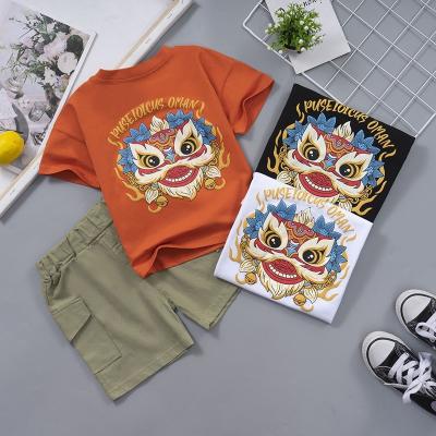 China New Casual Summer Boy's Short Sleeve Baby Children's Suit Cartoon Printing Children's Baby Suit for sale