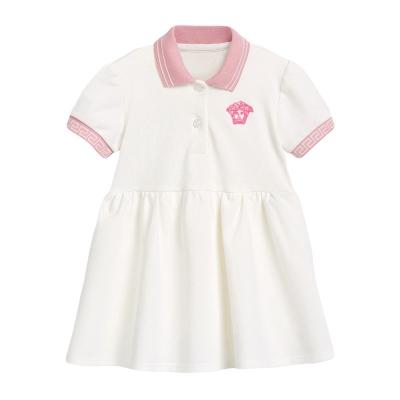 China Summer Washable Lapel Shorts Sleeve Girl Kids Clothing Cotton Baby Dress Design Girl Dress for sale