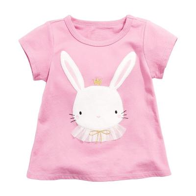 China Breathable Summer Knitted Cute Cotton Kids Short Sleeve Top Wholesale Babies Shirts for sale