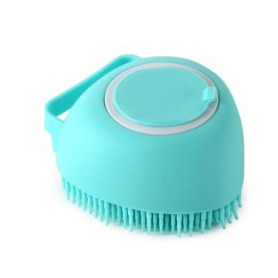 China 2023 Silicone Dog Grooming Brush Puppy Massage Brush Hair Fur Grooming Stocked Rubber Cleaning Brush For Dog Cat for sale