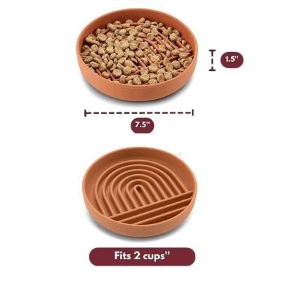 China Wholesale Stocked High Quality Durable Puzzle And Slow Feeder Silicone Dog Bowl With Suction Cups for sale