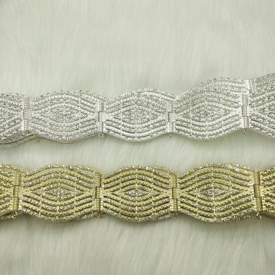 China Algerian Metal Wedding Gift Party Banquet Christmas Wedding Accessories Belt Accessories Crystal Women Belts Diamond Sparkling Chain Waist Buckle for sale